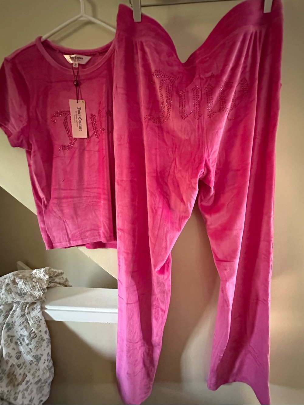 Juicy Couture Hot Pink Velour Logo Pajama Set